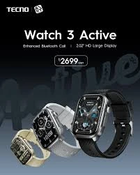 Tecno Watch 3 Active Smartwatch 2.02” HD Display | Bluetooth Call